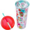 Silver Buffalo Care Bears Rainbow Stars Gold Confetti Cold Cup Featuring Funshine, Grumpy, Good Luck, Bedtime, Cheer, and Tenderheart Bears, 32 Ounces(Child Heart)