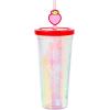 Silver Buffalo Care Bears and Strawberry Shortcake Featuring Cheer, Funshine, Friend, Orange Blossom, and Lemon Meringue Iridescent Plastic Cold Cup with Lid and Topper Straw, 24 Ounces