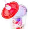 Silver Buffalo Care Bears and Strawberry Shortcake Featuring Cheer, Funshine, Friend, Orange Blossom, and Lemon Meringue Iridescent Plastic Cold Cup with Lid and Topper Straw, 24 Ounces