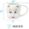Silver Buffalo Casper Smiling Ceramic 3D Sculpted Mug, 20 Ounces