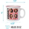 Silver Buffalo Chucky Moods Horror Ceramic Camper Mug, 20 Ounces