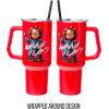 Silver Buffalo Chucky Wanna Play Stainless Steel Tumbler with Handle and Straw, Fits in Standard Cup Holder, 40 Ounces(Chucky Wanna Play)