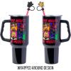 Silver Buffalo Chucky Wanna Play Stainless Steel Tumbler with Handle and Straw, Fits in Standard Cup Holder, 40 Ounces(Five Night at Freddy’s Special Delivery)