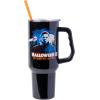 Silver Buffalo Chucky Wanna Play Stainless Steel Tumbler with Handle and Straw, Fits in Standard Cup Holder, 40 Ounces(Halloween II)