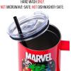 Silver Buffalo Chucky Wanna Play Stainless Steel Tumbler with Handle and Straw, Fits in Standard Cup Holder, 40 Ounces(Marvel Avengers)