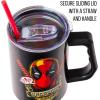 Silver Buffalo Chucky Wanna Play Stainless Steel Tumbler with Handle and Straw, Fits in Standard Cup Holder, 40 Ounces(Marvel Deadpool)