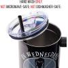 Silver Buffalo Chucky Wanna Play Stainless Steel Tumbler with Handle and Straw, Fits in Standard Cup Holder, 40 Ounces(On Wednesdays We Wear Black)