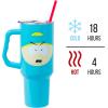 Silver Buffalo Chucky Wanna Play Stainless Steel Tumbler with Handle and Straw, Fits in Standard Cup Holder, 40 Ounces(South Park Cartman)