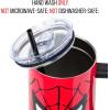 Silver Buffalo Chucky Wanna Play Stainless Steel Tumbler with Handle and Straw, Fits in Standard Cup Holder, 40 Ounces(Spider-Man)