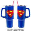 Silver Buffalo Chucky Wanna Play Stainless Steel Tumbler with Handle and Straw, Fits in Standard Cup Holder, 40 Ounces(Superman)