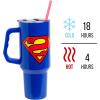 Silver Buffalo Chucky Wanna Play Stainless Steel Tumbler with Handle and Straw, Fits in Standard Cup Holder, 40 Ounces(Superman)