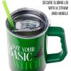 Silver Buffalo Chucky Wanna Play Stainless Steel Tumbler with Handle and Straw, Fits in Standard Cup Holder, 40 Ounces(Wicked Elphaba Not Your Basic Witch)