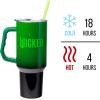 Silver Buffalo Chucky Wanna Play Stainless Steel Tumbler with Handle and Straw, Fits in Standard Cup Holder, 40 Ounces(Wicked Elphaba Not Your Basic Witch)
