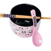 Silver Buffalo Disney Alice in Wonderland Featuring Mad Hatter, Cheshire Cat, and White Rabbit Ceramic Ramen Noodle Rice Bowl with Chopsticks and Spoon, Microwave Safe, 20 Ounces(Nightmare Before Christmas Jack’s Different Emotions Spoon)