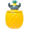 Silver Buffalo Disney Alice in Wonderland Flowers and Mushrooms Glass Cookie Snack Candy Jar with Lid (Small)(Lilo and Stitch Pineapple (Ceramic Sculpted))