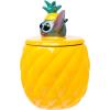 Silver Buffalo Disney Alice in Wonderland Flowers and Mushrooms Glass Cookie Snack Candy Jar with Lid (Small)(Lilo and Stitch Pineapple (Ceramic Sculpted))