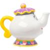 Silver Buffalo Disney Alice in Wonderland Flowers and Mushrooms Glass Cookie Snack Candy Jar with Lid (Small)(Mrs. Potts (Ceramic Sculpted))