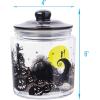 Silver Buffalo Disney Alice in Wonderland Flowers and Mushrooms Glass Cookie Snack Candy Jar with Lid (Small)(Nightmare Before Christmas (Glass))