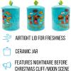 Silver Buffalo Disney Alice in Wonderland Flowers and Mushrooms Glass Cookie Snack Candy Jar with Lid (Small)(Scooby Doo Scooby Snacks (Ceramic))