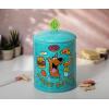 Silver Buffalo Disney Alice in Wonderland Flowers and Mushrooms Glass Cookie Snack Candy Jar with Lid (Small)(Scooby Doo Scooby Snacks (Ceramic))