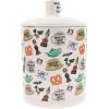 Silver Buffalo Disney Alice in Wonderland Flowers and Mushrooms Glass Cookie Snack Candy Jar with Lid (Small)(The Office Classic Icons (Ceramic))