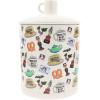 Silver Buffalo Disney Alice in Wonderland Flowers and Mushrooms Glass Cookie Snack Candy Jar with Lid (Small)(The Office Classic Icons (Ceramic))
