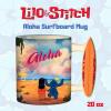 Silver Buffalo Disney Lilo and Stitch Beauty and the Beast Costume Be Our Guest Ceramic Mug, 20 Ounces(3D Sculpted Surfboard Handle (20 Ounces))