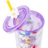 Silver Buffalo Disney Lilo and Stitch Cosmic Surfer Plastic Cold Cup with Lid and Straw Topper, 24 Ounces(Alice in Wonderland Wild Flowers)