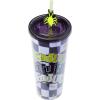 Silver Buffalo Disney Lilo and Stitch Cosmic Surfer Plastic Cold Cup with Lid and Straw Topper, 24 Ounces(Beetlejuice Cockroack)