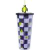 Silver Buffalo Disney Lilo and Stitch Cosmic Surfer Plastic Cold Cup with Lid and Straw Topper, 24 Ounces(Beetlejuice Cockroack)