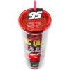 Silver Buffalo Disney Lilo and Stitch Cosmic Surfer Plastic Cold Cup with Lid and Straw Topper, 24 Ounces(Cars Lightning McQueen)