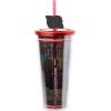 Silver Buffalo Disney Lilo and Stitch Cosmic Surfer Plastic Cold Cup with Lid and Straw Topper, 24 Ounces(Cars Lightning McQueen)