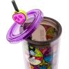 Silver Buffalo Disney Lilo and Stitch Cosmic Surfer Plastic Cold Cup with Lid and Straw Topper, 24 Ounces(Disney Villains)