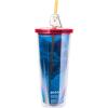 Silver Buffalo Disney Lilo and Stitch Cosmic Surfer Plastic Cold Cup with Lid and Straw Topper, 24 Ounces(Harry Potter Hogwarts House Crest)
