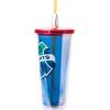 Silver Buffalo Disney Lilo and Stitch Cosmic Surfer Plastic Cold Cup with Lid and Straw Topper, 24 Ounces(Harry Potter Hogwarts House Crest)