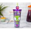 Silver Buffalo Disney Lilo and Stitch Cosmic Surfer Plastic Cold Cup with Lid and Straw Topper, 24 Ounces(Invader Zim Gir)