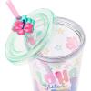 Silver Buffalo Disney Lilo and Stitch Cosmic Surfer Plastic Cold Cup with Lid and Straw Topper, 24 Ounces(Lilo and Stitch Aloha)