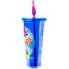 Silver Buffalo Disney Lilo and Stitch Cosmic Surfer Plastic Cold Cup with Lid and Straw Topper, 24 Ounces(Lilo and Stitch Cosmic Surfer)
