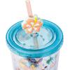Silver Buffalo Disney Lilo and Stitch Cosmic Surfer Plastic Cold Cup with Lid and Straw Topper, 24 Ounces(Lilo and Stitch Island Chilling)
