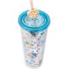 Silver Buffalo Disney Lilo and Stitch Cosmic Surfer Plastic Cold Cup with Lid and Straw Topper, 24 Ounces(Lilo and Stitch Island Chilling)