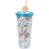 Silver Buffalo Disney Lilo and Stitch Cosmic Surfer Plastic Cold Cup with Lid and Straw Topper, 24 Ounces(Lilo and Stitch Island Chilling)