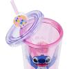 Silver Buffalo Disney Lilo and Stitch Cosmic Surfer Plastic Cold Cup with Lid and Straw Topper, 24 Ounces(Lilo and Stitch Life is a Party)