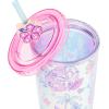 Silver Buffalo Disney Lilo and Stitch Cosmic Surfer Plastic Cold Cup with Lid and Straw Topper, 24 Ounces(Lilo and Stitch and Angel Love Iridescent)