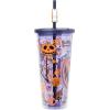 Silver Buffalo Disney Lilo and Stitch Cosmic Surfer Plastic Cold Cup with Lid and Straw Topper, 24 Ounces(Nightmare Before Christmas: Spooky Season)