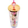 Silver Buffalo Disney Lilo and Stitch Cosmic Surfer Plastic Cold Cup with Lid and Straw Topper, 24 Ounces(Pocahontas)