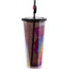 Silver Buffalo Disney Lilo and Stitch Cosmic Surfer Plastic Cold Cup with Lid and Straw Topper, 24 Ounces(Pokemon)