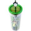 Silver Buffalo Disney Lilo and Stitch Cosmic Surfer Plastic Cold Cup with Lid and Straw Topper, 24 Ounces(Ricky and Morty Hugging)