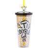 Silver Buffalo Disney Lilo and Stitch Cosmic Surfer Plastic Cold Cup with Lid and Straw Topper, 24 Ounces(Tigger)