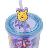 Silver Buffalo Disney Lilo and Stitch Cosmic Surfer Plastic Cold Cup with Lid and Straw Topper, 24 Ounces(Winnie the Pooh Best Adventure Friends)
