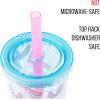 Silver Buffalo Disney Lilo and Stitch Snacking Pattern Plastic Boba Tumbler with Lid and Straw, 24 Ounces(24oz Stitch Snacking Boba Straw)